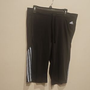 Adidas Black Track Pants with White Stripes